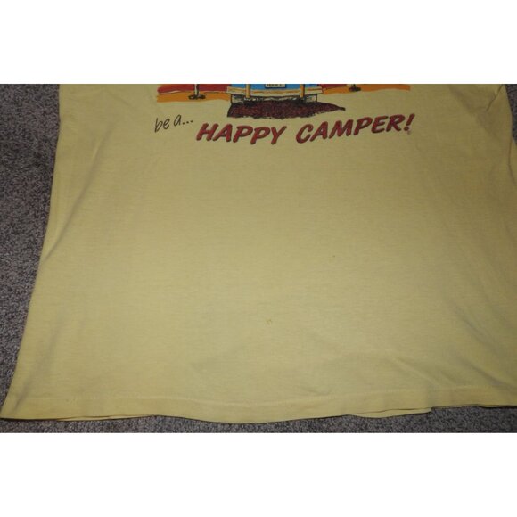 Vintage Be A Happy Camper! Drive-In Movie Single Stitch T-Shirt Adult Large - Picture 3 of 8